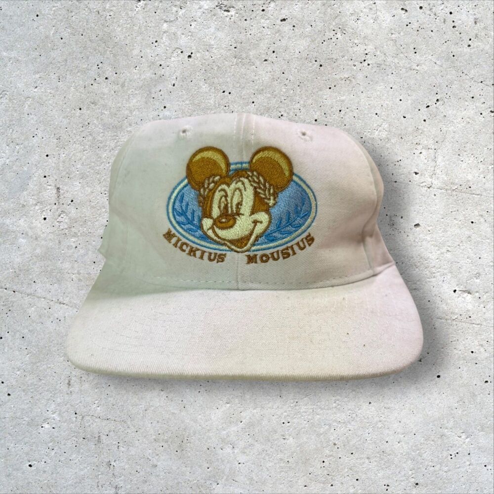 Disney Store Las Vegas Snapback Hat Roman Mickey Mouse White Cap Forum Shops